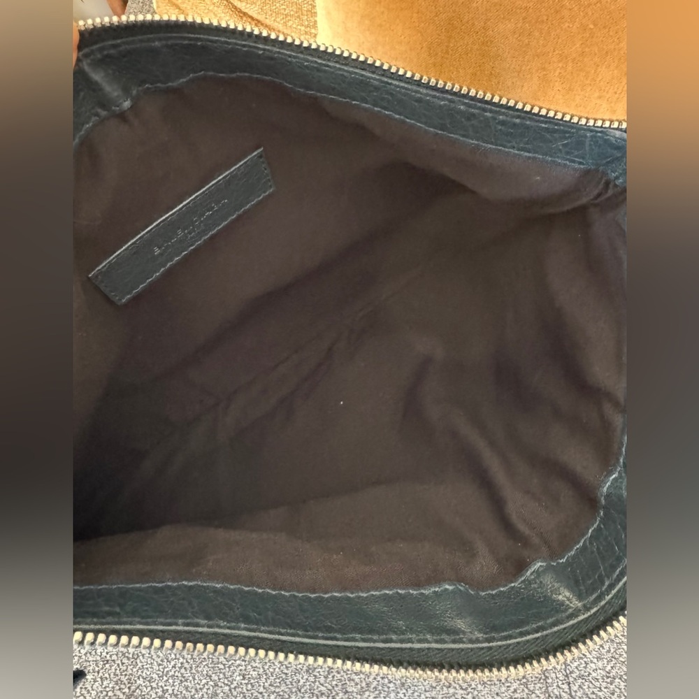 Balenciaga Teal Blue Leather Classic Clip Clutch - Picture 9 of 17